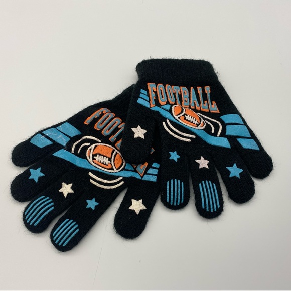 Other - Small Boy’s Winter Football Graphic Black Gloves